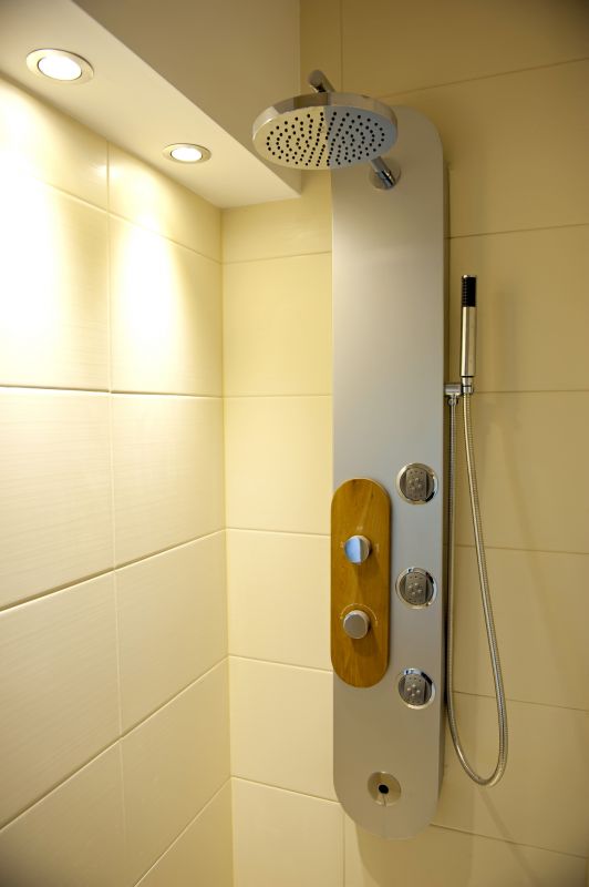 Corner Shower with Multi-Function Shower Panel